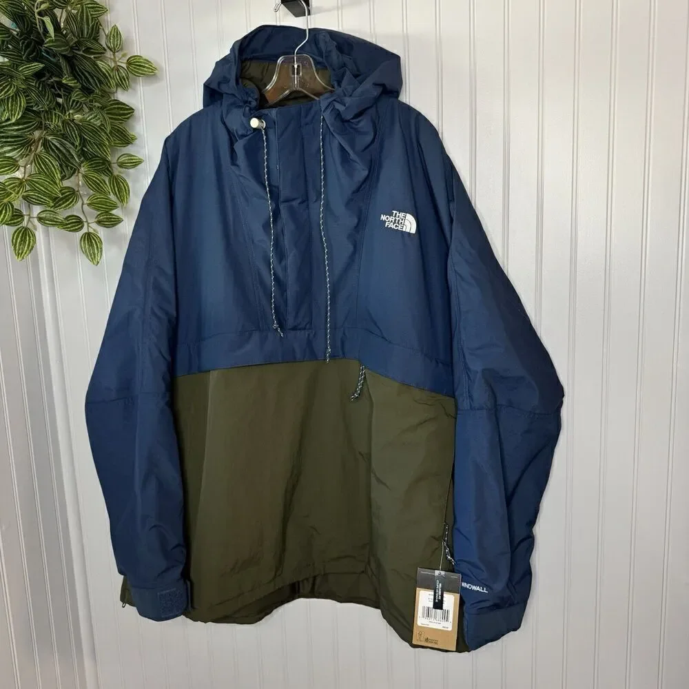 The North Face Men Sz 2XL '78 Low-Fi Hi-TEK WaterProof Windjammer Jacket Blue Gr